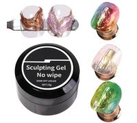 Non-Sticky Gel Nail Glue with Magic Mirror Powder - Ice Column Shape, & Non-Running for Rhinestone Application - Perfect for Wedding Nail Decoration, Prom Nail Styling & Professional Nail Studio