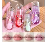Non-Sticky Tinted Lip Gloss Oil Set,Moisturizing Lip Gloss,4Pcs Plumping Lip Oil,Fruity Lasting Nourishing Shiny Lip Oils