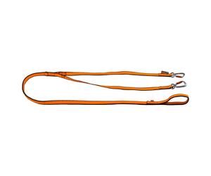 Non-Stop Dogwear Bungee Leash Double 1.95-2.8M Orange/Black For 2 Dogs