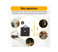 Non-Ticking Quartz DIY Wall Clock Movement Mechanism Kit with 3 Gold Silent Clock Repair Parts Replacement