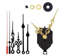 Non Ticking Wall Clock Movement Kits Replacement Long Shaft Pendulum Hands Quartz Mechanism DIY Repair Parts Replacement with 3 Pair Hands, Spades, Fancy, Straight (Shaft Length 1/2 inch)