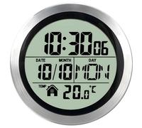 Non-Ticking Waterproof Clock For Wet Areas, Silent Bathroom & Kitchen Clock With Time, Date, And Temperature, Aluminum Frame, Easy To Mount