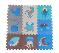 Non Toxic Play Mat Sea Animals Pattern Pink Foam Puzzles Interlocking Foam Puzzle Thick Baby Mat for Play Exercise Infants Baby Playing