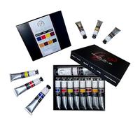 Non-Toxic, Vegan & Fast-Drying Artist Oil Paint Set (1x50ml + 8x22ml) - High Pigment Load with Natural Calcium Drier & Pure Flaxseed Oil - Complete Essential Colours for Landscape, Portrait & More