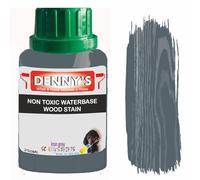 Non-Toxic Water-Based Wood Stain - Fast Drying - 179 Colours - For Furniture, Doors, Floors, Skirting, Crafts & Interior Wood - Sponge or Roller Application (Iron grey, 250ML bottle)