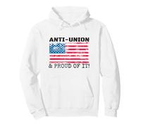 Non Union Retro American Flag Anti-Union Saying Pullover Hoodie