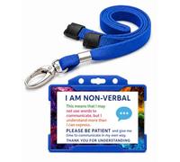 Non Verbal Disability ID Card & Lanyard Blue | Hidden Disability Awareness Badge | Waterproof Plastic Medical Alert Card | Emergency Contact Details on Reverse | Breakaway Lanyard | Quantum Leap