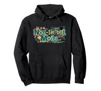Non-Verbal Mode Retro Tech Introvert Glitch Art 90s Tape Pullover Hoodie