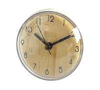 Non-Vibrating Quartz Clock for Wall or Mirror Mount in Moist Environments Featuring Clear and Consistent Time Accuracy (Wood)