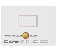 Non-Warping Watercolor Paper Block - 100% Cotton Paper,20 Sheets of 160lb/350gsm Hot Press Watercolor Paper - Ideal for Watercolor, Gouache, Ink, Acrylic, and More. Premium Art Paper (10.6 x 7.7'')