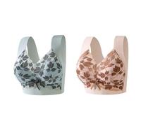 Non Wired Bras for Women 2pc Seamless Push Up Seamless Smoothing Plus Size Sexy Everyday Bra T Shirt Soft Comfort Support Lifting Wirefree Anti-Sagging Large Breasts Daily Yoga Ladies Bralettes