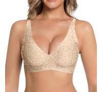 Non Wired Bras for Women Jelly Wireless Seamless Bra Push Up Leopard Print Bras Comfort Sleep Bralettes T-Shirt Bra Comfortable Wireless T Shirt Bralettes