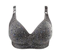 Non Wired Bras for Women Seamless Plus Size Jacquard Bras Deep V Neck Push up Crop Tops Smooth Adjustable Straps Comfort Nursing Bralettes Firm Todays Deals Black