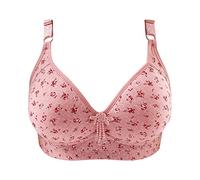 Non Wired Bras for Women Seamless Plus Size Jacquard Bras Deep V Neck Push up Crop Tops Smooth Adjustable Straps Comfort Nursing Bralettes Firm Deals for Women Pink
