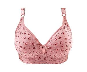 Non Wired Bras for Women Seamless Plus Size Jacquard Bras Deep V Neck Push up Crop Tops Smooth Adjustable Straps Comfort Nursing Bralettes Firm Deals for Women Pink