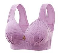 Non Wired Bras for Women UK Wirefree Push Up Everyday Bra Comfort Support Bralette Plus Size Cotton Wireless Lingerie Wide Strap Full Coverage Minimizer Bra Gathering Breathable Underwear