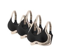 Non Wired Seamless Bra 3PC Smoothing Anti Sagging Wireless Bras for Women No Underwire Full Coverage Sleep Comfy Ladies Lace (Hot Pink, XXL)