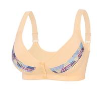 Non Wired Seamless Bra A G Cup 36 52 Large European and American Size Without Ring Ladies Lace Bras (Beige, 95A)