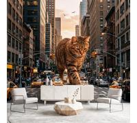 Non-Woven Architecture Cats Wallpaper Fantasy Wall Mural Home Interiors for Bedroom Living Room Background Decoration, Home Decor Wall Paper 260 x 170 cm