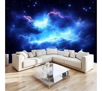 Non-Woven Dark Blue Black Photo Wallpaper, Fantasy Space Planets Clouds Wall Murals for Bedroom Living Room TV Backdrop Hallway Hall Lounge - 400 x 280 cm