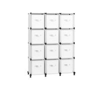 Non-Woven Fabric Cube Storage Unit with Storage Boxes, Cloud White / 12 Cube