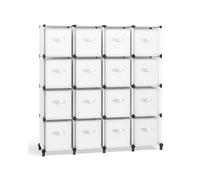 Non-Woven Fabric Cube Storage Unit with Storage Boxes, Cloud White / 16 Cube