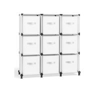 Non-Woven Fabric Cube Storage Unit with Storage Boxes, Cloud White / 9 Cube