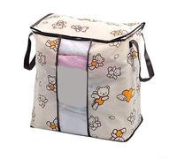 Non Woven Fabric Quilt Storage Organizer with Reinforced Handles Designed for Long Term Use and Convenient Bedding Storage at Home or (A)
