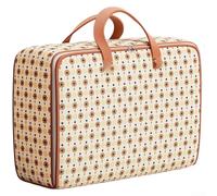 Non-Woven Fabric Storage Bag for Clothes & Quilts, Dustproof Cube Shape Bag with Double Zipper, Thickened Handles, 70x25x50 cm - for Home, Travel,(Coffee Color 60L)
