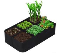 Non-Woven Felt Grow Bag 120x60x30cm Reusable Breathable Fabric for Vegetables Flowers Herbs Indoor Outdoor Gardening Black(six)