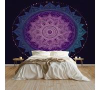 Non-Woven Fleece Indian Mandala Floral Bohemian Style Starry Sky Photo Wallpaper Wall Mural Kids Aldult Teenager Bedroom Photo Mural Home Poster Decoration 200 x 140 cm