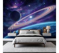 Non-Woven Fleece Science Fiction Planets Nebula Outer Space Photo Wallpaper Wall Mural Kids Aldult Teenager Bedroom Photo Mural Home Poster Decoration 150 x 105 cm