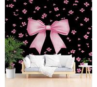 Non-Woven Mural Dreamlike Geometric Bow Black Wall Mural Wallpaper 365x254cm(W x H) Wallpaper for Living Room Bedroom Decoration Poster Picture Design Modern Bottle of Plants and Floral
