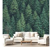 Non-Woven Murals Nature Botanical Wallpaper, Pine Forest Wall Mural 350 x 256 cm(W x H), HD Print Wall Mural Giant Poster for Bedroom Living Room Hallway Home Decor