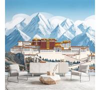 Non-Woven Murals Oriental Architecture Wallpaper, Potala Palace Mountains Wall Mural 300 x 210 cm(W x H), HD Print Wall Mural Giant Poster for Bedroom Living Room Hallway Home Decor