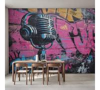 Non-Woven Music Graffiti Photo Wallpaper, 150x105 cm (WxH)