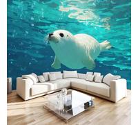 Non-Woven Paste The Wall Mural 3D Cute Baby Seal Photo Wallpaper