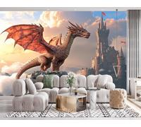 Non-Woven Paste The Wall Mural 3D Fantasy Dragon Photo Wallpaper
