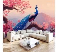 Non-Woven Paste The Wall Mural 3D Peacock Floral Photo Wallpaper