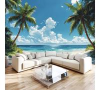 Non-Woven Paste The Wall Mural 3D Tropical Palm Tree Photo Wallpaper