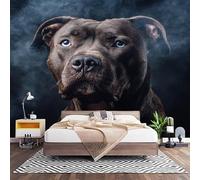 Non-Woven Photo Murals for TV & Sofa Background Wall Decoration, American Bully Wall Art Decor Wallpaper Brown 3D Mural Large Wallpaper for Bedroom Living Office 250x175 cm