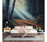 Non-Woven Photo Murals for TV & Sofa Background Wall Decoration, Multicolor Wall Art Decor Wallpaper Primitive Jungle Landscape 3D Mural Large Wallpaper for Bedroom Living Office 450x315 cm