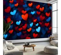 Non-Woven Photo Wallpaper 150 x 105 cm Abstract Heart Pattern Wall Mural, Color Modern Photo Wallpaper Poster Picture Design, Wall Mural for Living Room Bedroom Kids Room Decoration