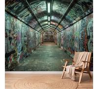 Non-Woven Photo Wallpaper 3D Tunnel Graffiti Wall Mural 200x140 cm
