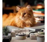 Non-Woven Photo Wallpaper Modern Wall Mural, Poster Animal Cat Book Living Room Bedroom Home Decoration Wall Covering, Photography Backdrop 450 x 280 cm