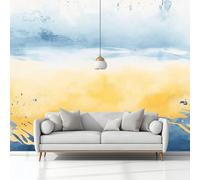 Non-Woven Photo Wallpaper Mural Multicolor 400 x 280 cm - 3D Minimalist Abstract Watercolor Painting Wall Decoration for Children's Bedroom TV Background - Modern Art Print Poster Housewarming Gift