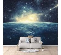 Non-Woven Photo Wallpaper Planet Universe 3D Pattern Galaxy Wall Mural 200x140 cm Durable Waterproof Easy to Clean Wall Paper for Living Room Corridor Café Gallery Office Decoration Mural Poster