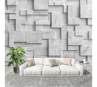 Non-Woven Premium Wall Mural 250x175cm Modern Solid Geometry No Residue Removable Waterproof Decals Art Wallpaper White for Nursery Classroom Kitchen Office Sofa Background