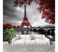 Non-Woven Premium Wall Mural 250x175cm Romantic The Tower Architecture No Residue Removable Waterproof Decals Art Wallpaper Grayish White for Nursery Classroom Kitchen Office Sofa Background