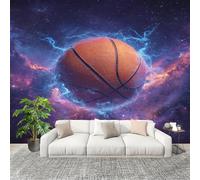 Non-Woven Premium Wall Mural 400x280cm Science Fiction Sports Football No Residue Removable Waterproof Decals Art Wallpaper Blue-Purple for Nursery Classroom Kitchen Office Sofa Background